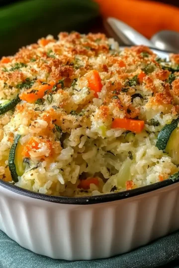 Zucchini Rice Casserole with Stuffing Mix