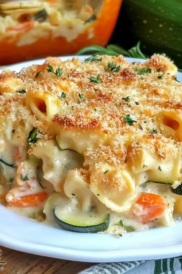 Cheesy Tortellini Zucchini Casserole